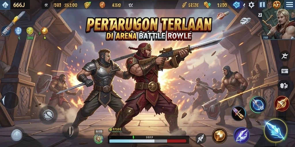Screenshot gameplay 666J yang menampilkan aksi seru battle royale.