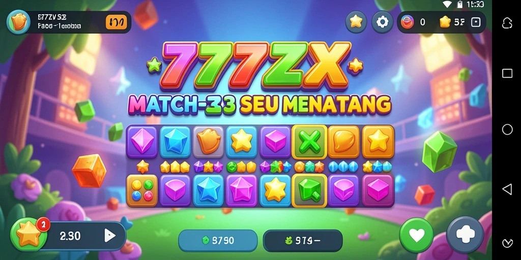 Gameplay 777ZX menampilkan elemen-elemen cerah dan menyenangkan.
