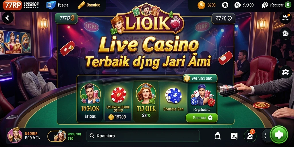 Tampilan utama gameplay Live Casino di 77RP yang menarik.