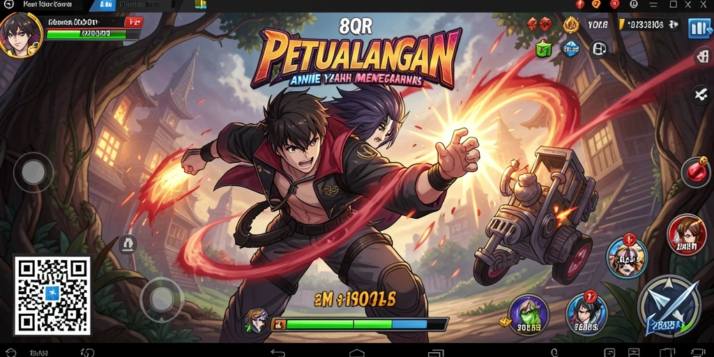 Screenshot dari gameplay Anime yang penuh warna dan karakter menarik.