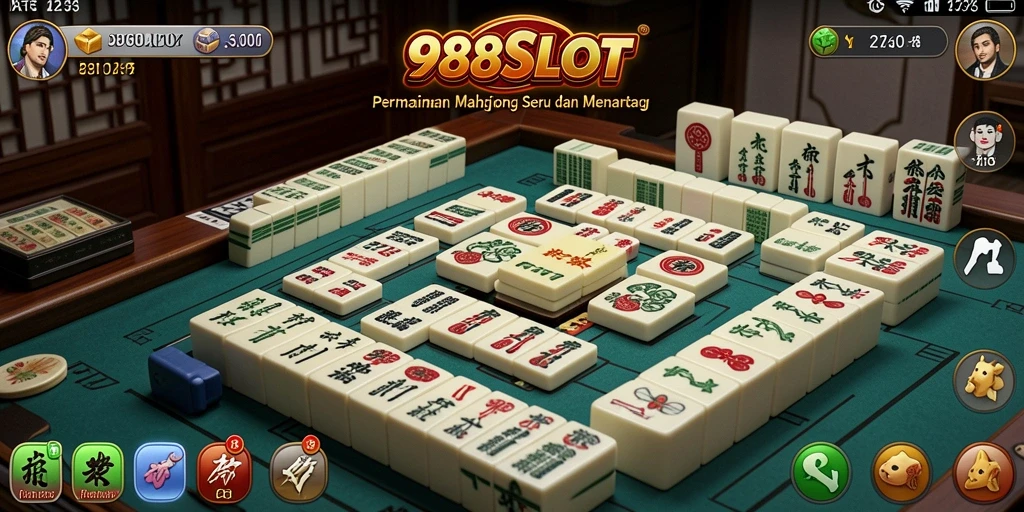 Tampilan gameplay Mahjong yang menakjubkan di 988SLOT.