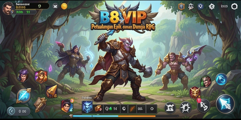 Screenshot gameplay B8VIP menampilkan aksi RPG yang mendebarkan.