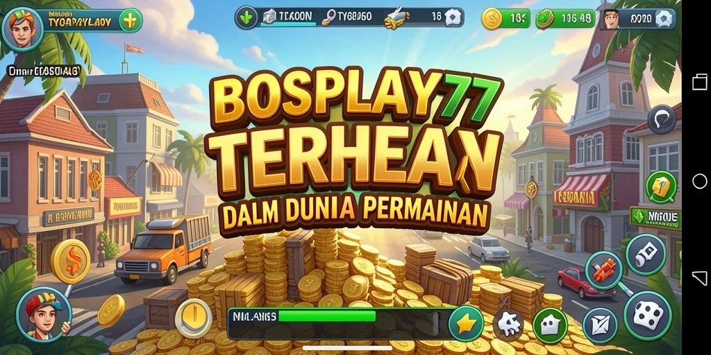 Screenshot gameplay <strong>BOSPLAY77</strong> menampilkan aksi pengelolaan bisnis yang seru.