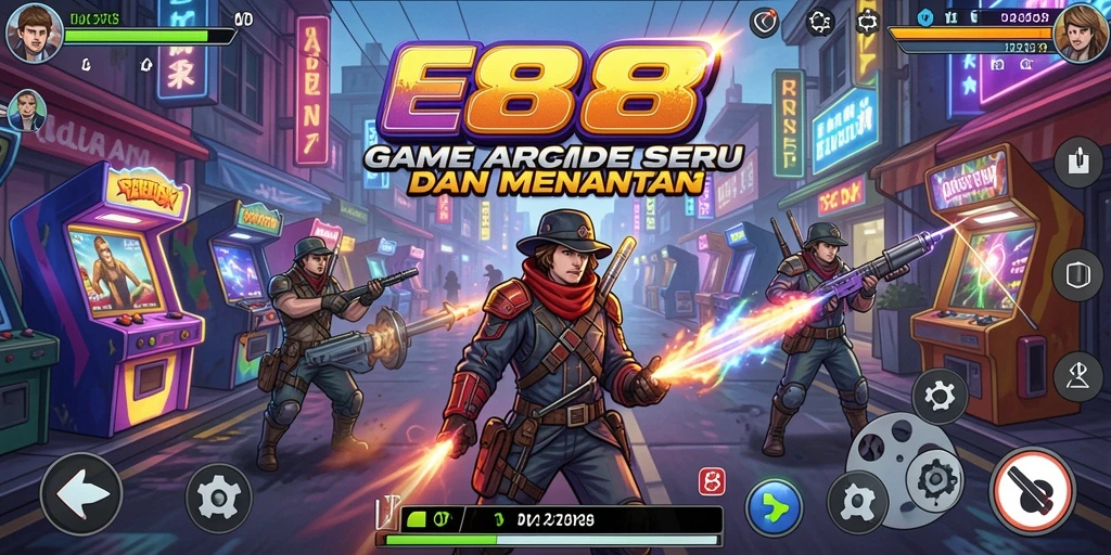 Tangkapan layar E88 menampilkan aksi gameplay Arcade yang menggembirakan.