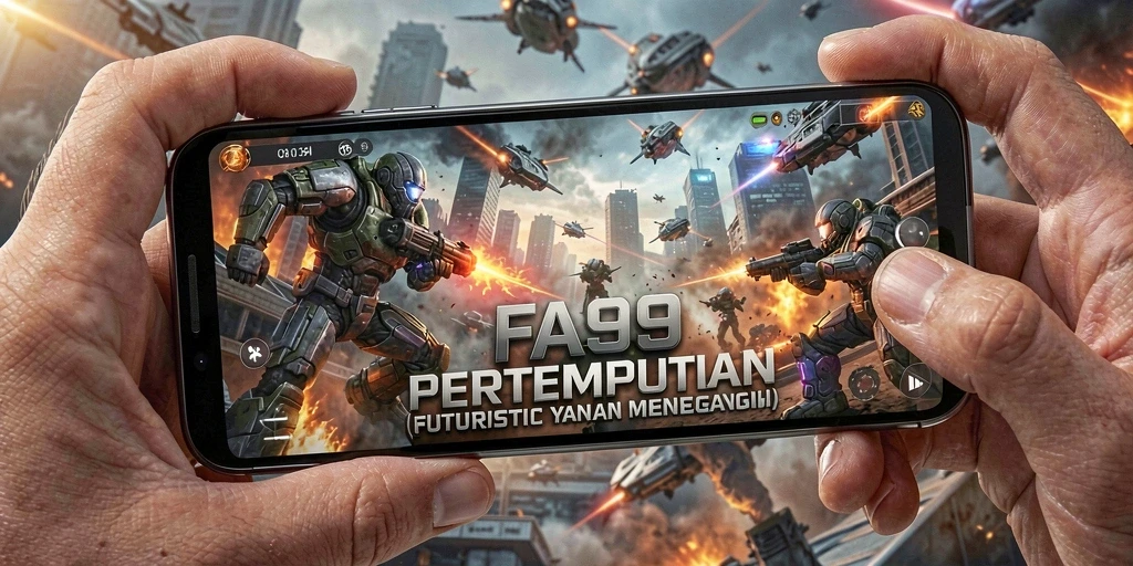 Tangkapan layar dari gameplay FA99 yang mendebarkan di medan perang.