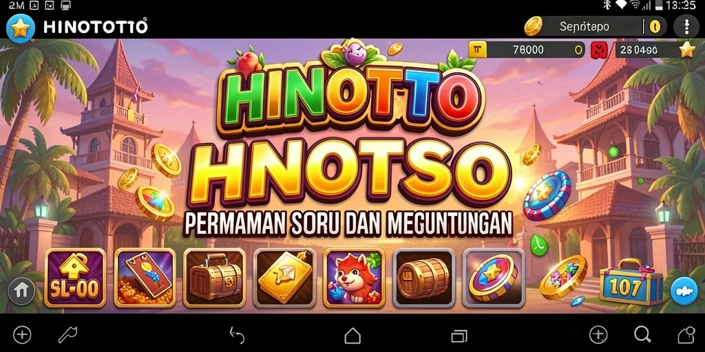 Tampilan gameplay HINOTOTO dengan efek visual yang menarik.