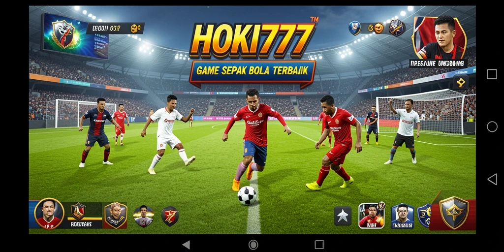 Tangkapan layar utama HOKI777 menampilkan aksi sepak bola yang menegangkan.