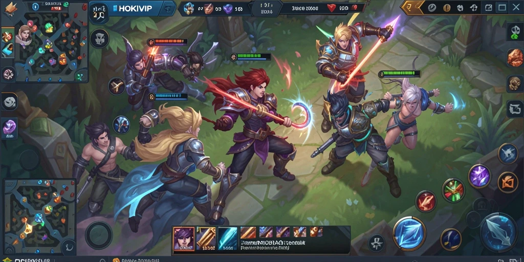 Screenshot HOKIVIP menampilkan momen pertarungan intens dalam game MOBA.