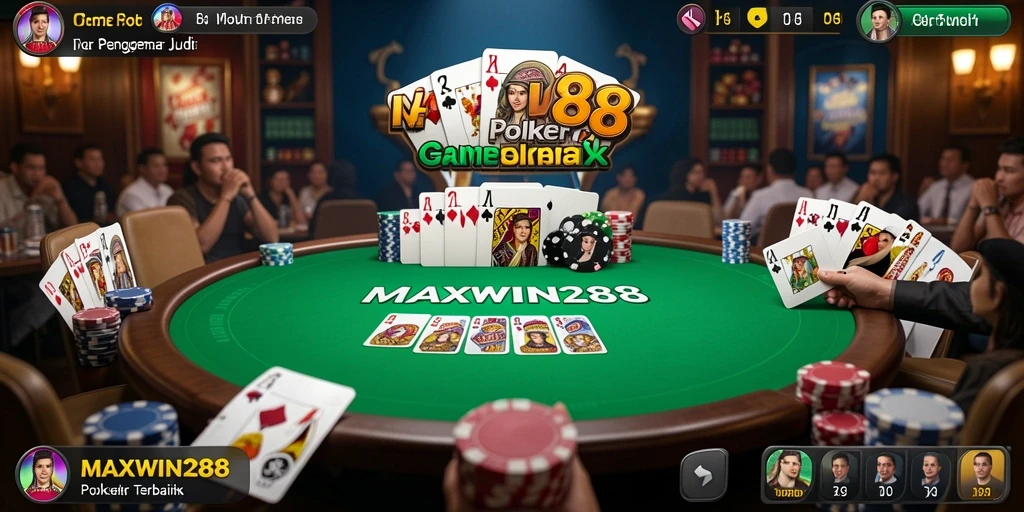 Tampilan gameplay Poker yang seru dan menantang di MAXWIN288.