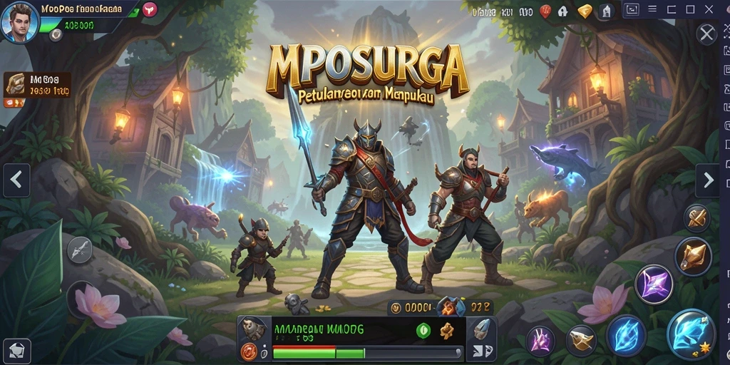Tangkapan layar MPOSURGA menampilkan pertarungan epik dalam dunia MMORPG.
