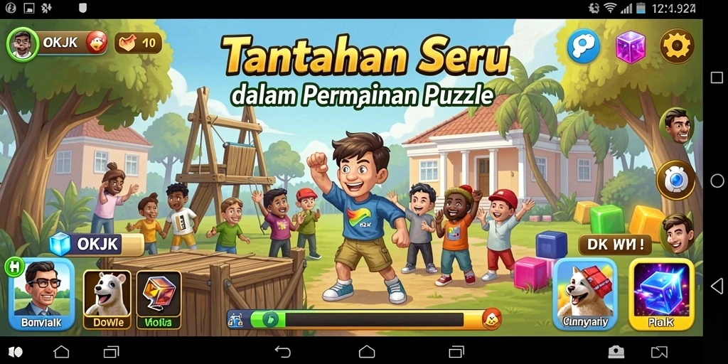 Tampilan menarik dari gameplay OKJK yang penuh tantangan Puzzle.