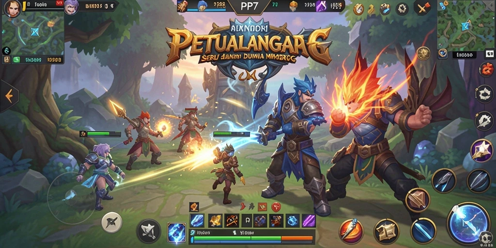 Screenshot gameplay PP7 menunjukkan aksi seru dalam pertarungan MMORPG.