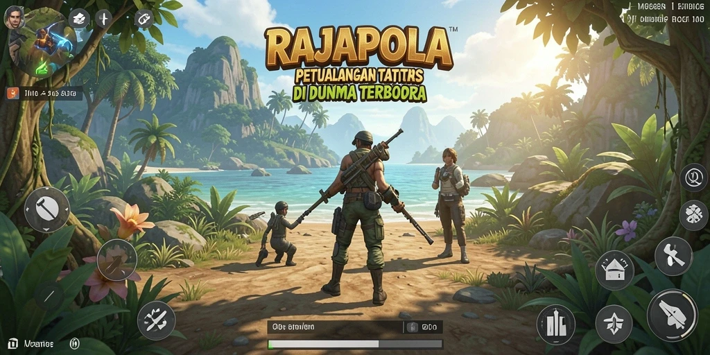 Tampilan gameplay RAJAPOLA dalam dunia terbuka yang luas.