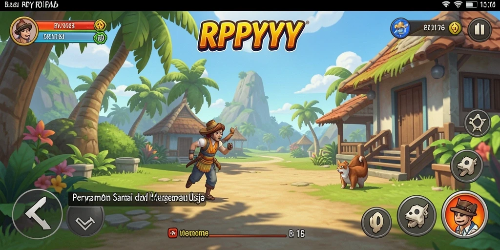 Tangkapan layar gameplay RPYYY yang penuh aksi dan warna.