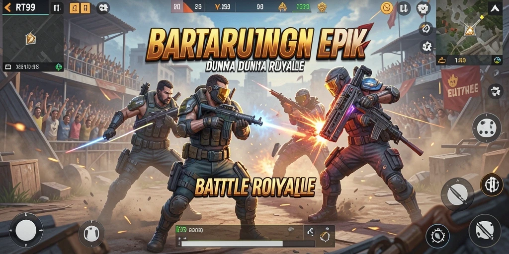 Gameplay seru di RT99 dengan pertempuran Battle Royale yang mendebarkan.