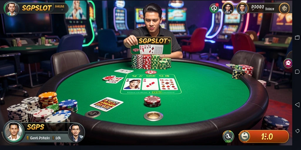 Tampilan gameplay Poker yang mendebarkan di SGPSLOT.