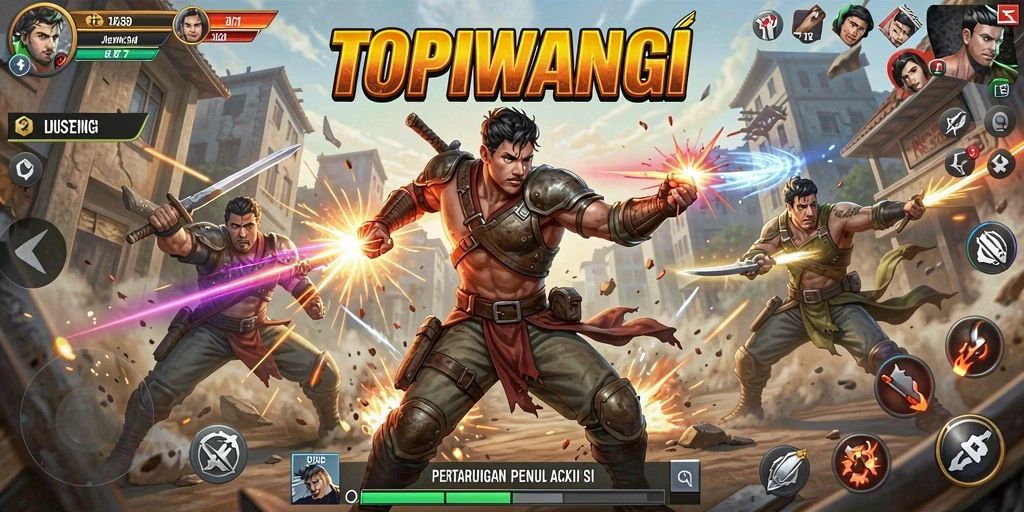 Tampilan menarik dari gameplay fighting yang mendebarkan.