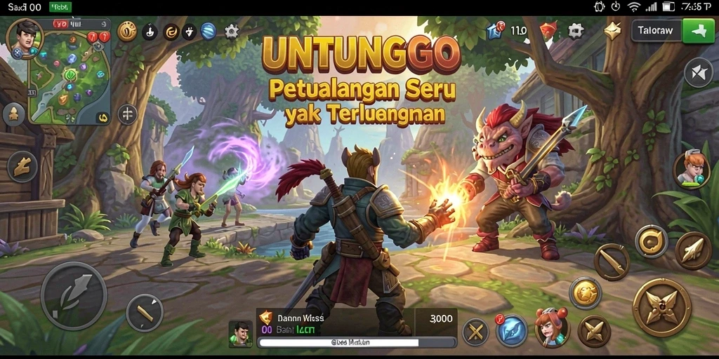 Tampilan menakjubkan dari gameplay petualangan di UNTUNGGO.